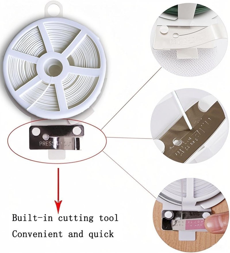WFAUIBR Twist Tie, 328 Feet (100m), white cable ties with Cutter, Garden Plant Ties Reusable, white Twist Ties for plants Gardening Tomatoes Tie garden ties for plants,garden twist ties flowers Climbing - Image 3